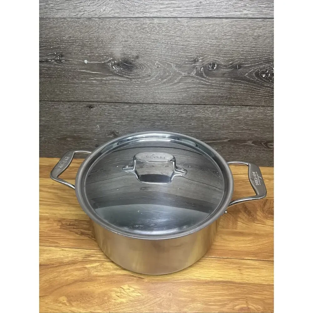 All-Clad D5 5-Ply Brushed Stainless Steel Stockpot 8 Quart Induction Oven Broile